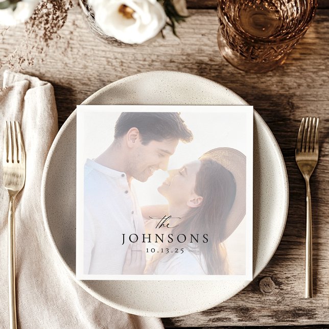 Personalised Photo Simple Wedding Napkins (Creator Uploaded)