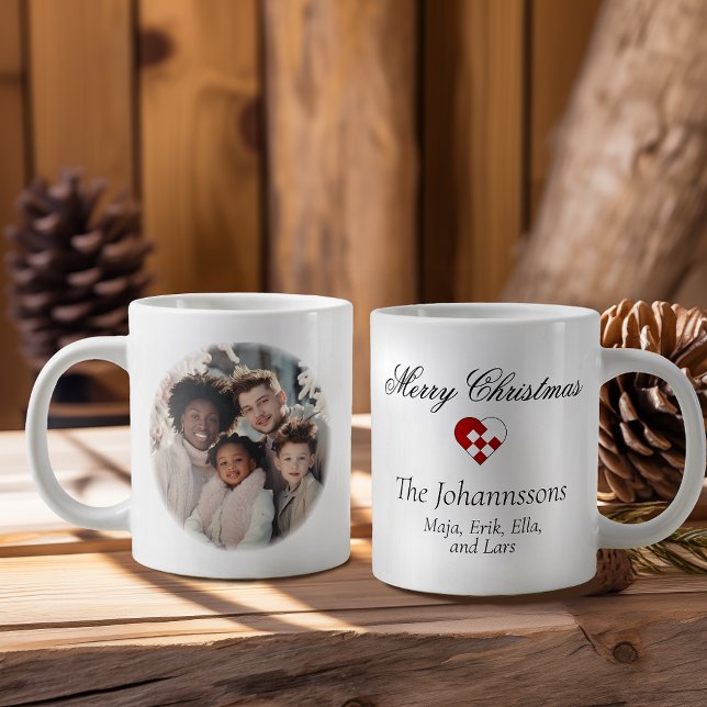 Personalised Photo Small Yule Heart Large Coffee Mug (Creator Uploaded)
