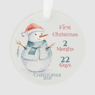 Personalised Photo Snowman Baby's First Christmas Ornament