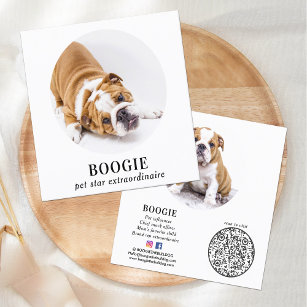 Personalised Photo Social Media Dog Pet Influencer Square Business Card