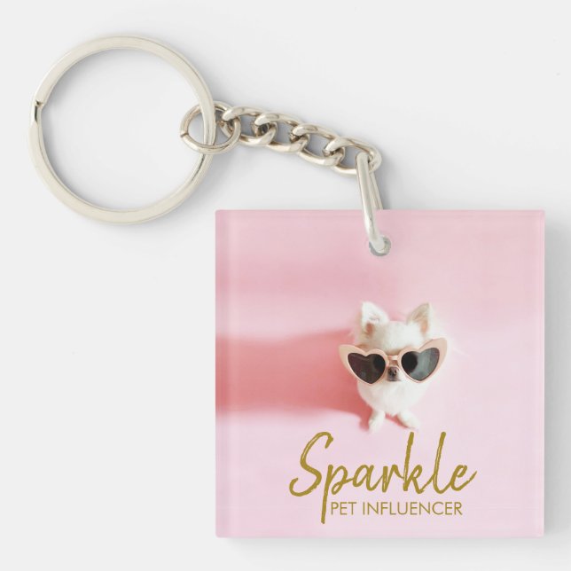 Personalised Photo Social Media Scannable QR Code  Key Ring (Front)