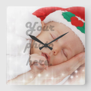Personalised photo square wall clock