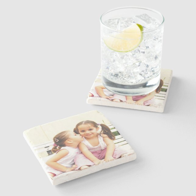 Personalised photo stone coaster. Make your own! Coaster (Side)