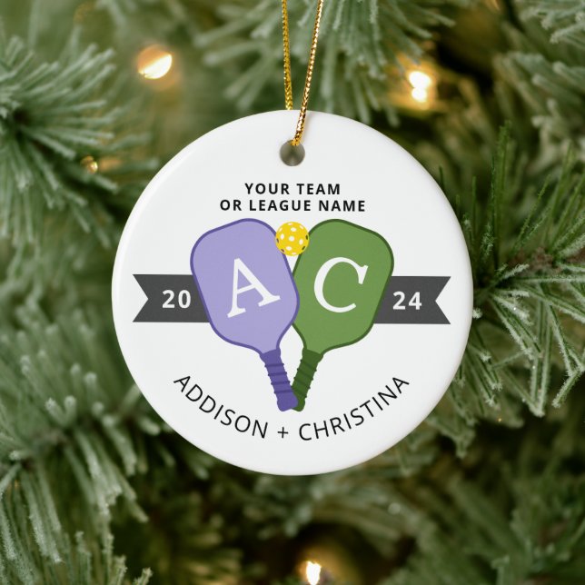 Personalised Photo Team Player Pickleball Ornament (Tree)