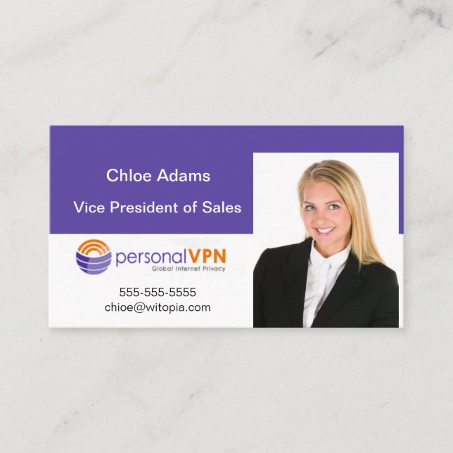 Personalised Photo Template Business Card (Front)