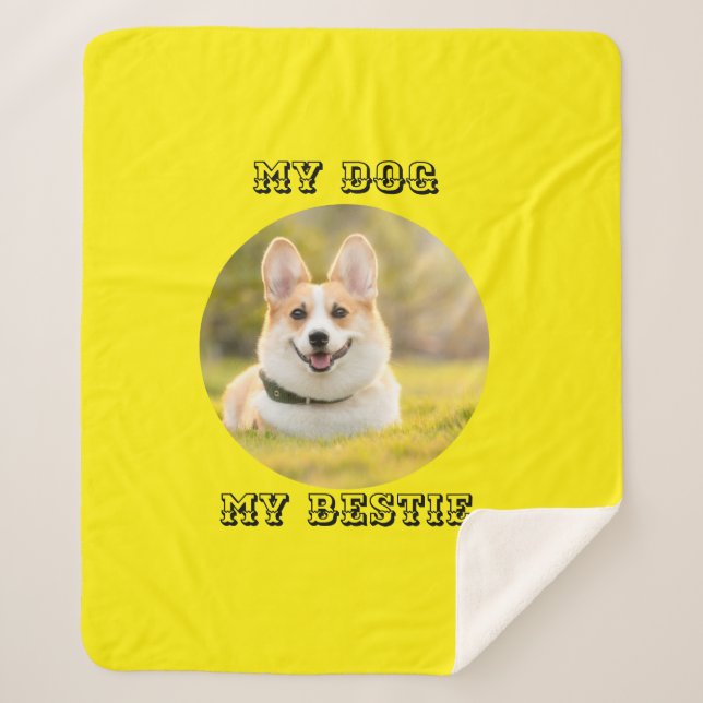 Personalised Photo Template for My Dog - My Best Sherpa Blanket (Front)