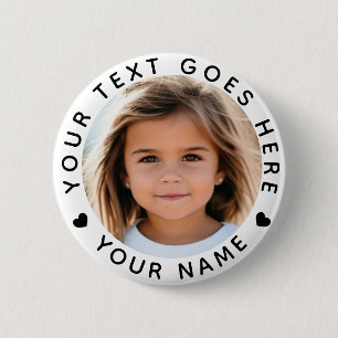 Personalised Photo Text and Name  6 Cm Round Badge