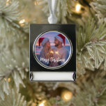 Personalised Photo & Text Christmas 2025 Custom Silver Plated Banner Ornament<br><div class="desc">Personalised Christmas Ornaments Custom Photo & Text 2025 Christmas Tree Ornament Ideal for Xmas Decorations Baby Showers,  Weddings Birthdays Gifts for Mum Dad Kids Pets Friends</div>