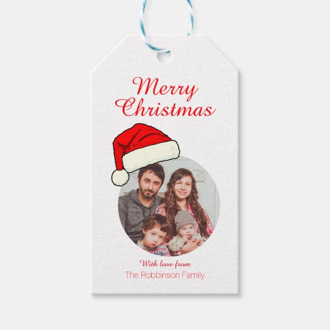 Personalised photo text Christmas Gift Tags (Front)