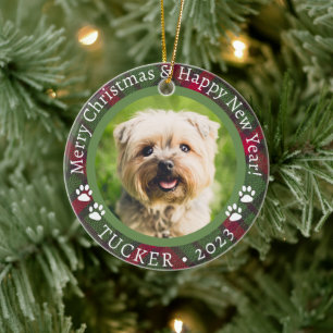 Personalised Photo & Text Pet Christmas Ornament