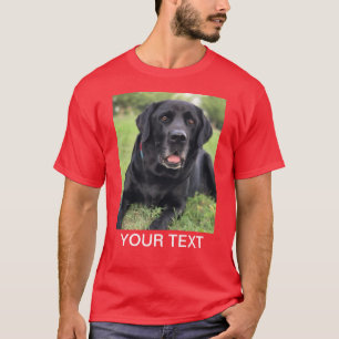 Personalised Photo Text Pet Red T-Shirt