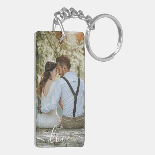 Personalised Photo & Text Photo Collage Key Ring (Back Left)