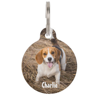 Personalised Photo & Text Round Pet Tag