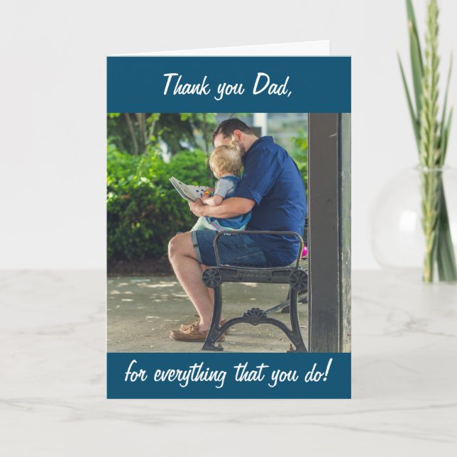 Personalised Photo Thank you Dad Father's Day Card (Front)