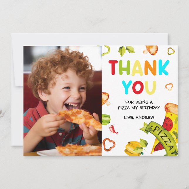 Personalised  Photo Thank You for the Pizza Card (Front)
