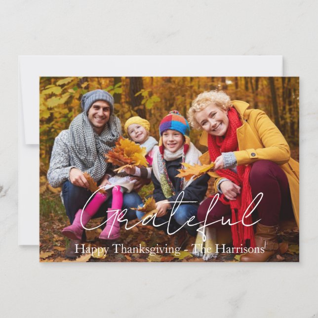 Personalised photo thanksgiving holiday card (Front)