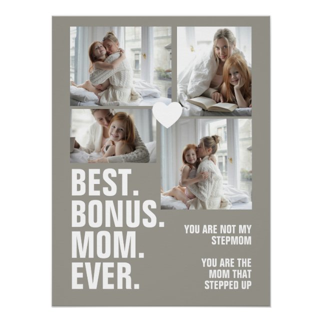 Personalised Photo The Mum That Stepped Up Poster (Front)