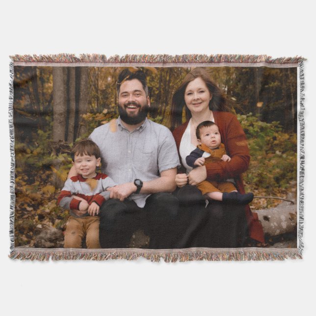 Personalised Photo Throw Custom Blanket with Photo (Front)