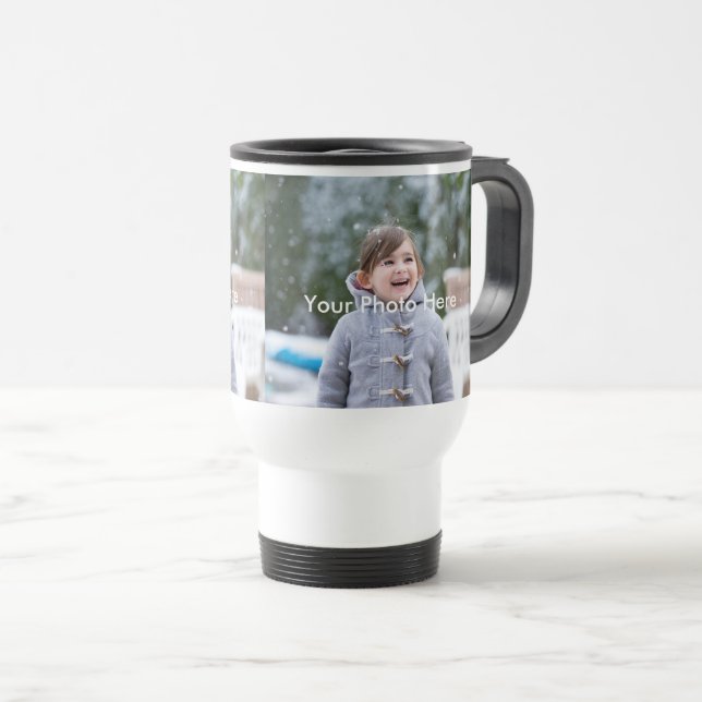 Personalised Photo Travel/Commuter Mug (Front Right)