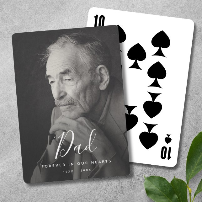 Personalised Photo Tribute Funeral Playing Cards (Dad Photo Memorial Poker Cards)