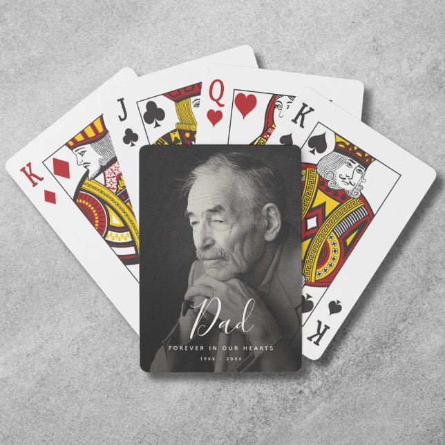 Personalised Photo Tribute Funeral Playing Cards (Dad Photo Memorial Playing Cards)
