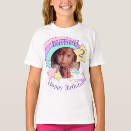 Personalised Photo Unicorn birthday T-Shirt