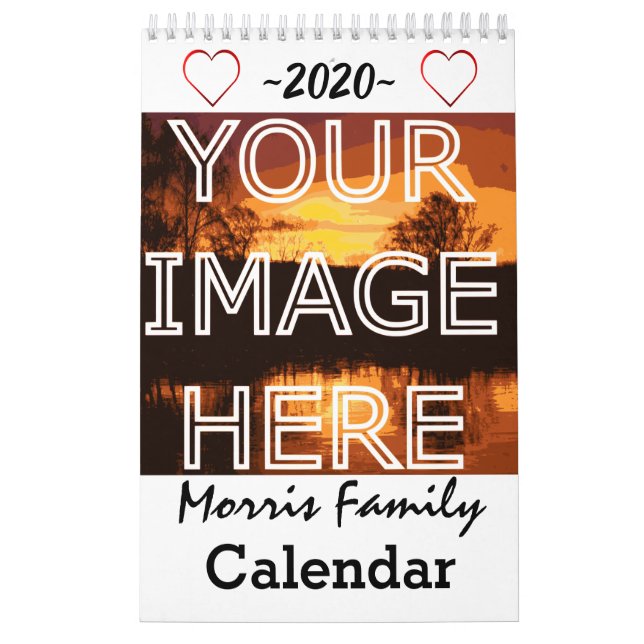 Personalised Photo Upload Family Calendar (Cover)
