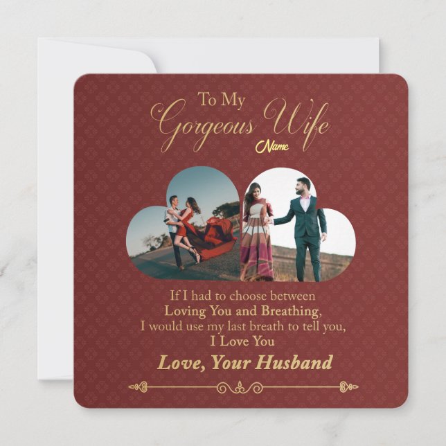 Personalised photo valentine day holiday card (Front)