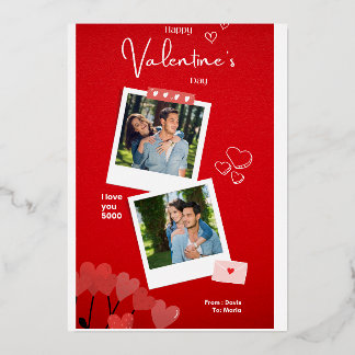 Personalised Photo Valentines Day Cards | 2 Photos
