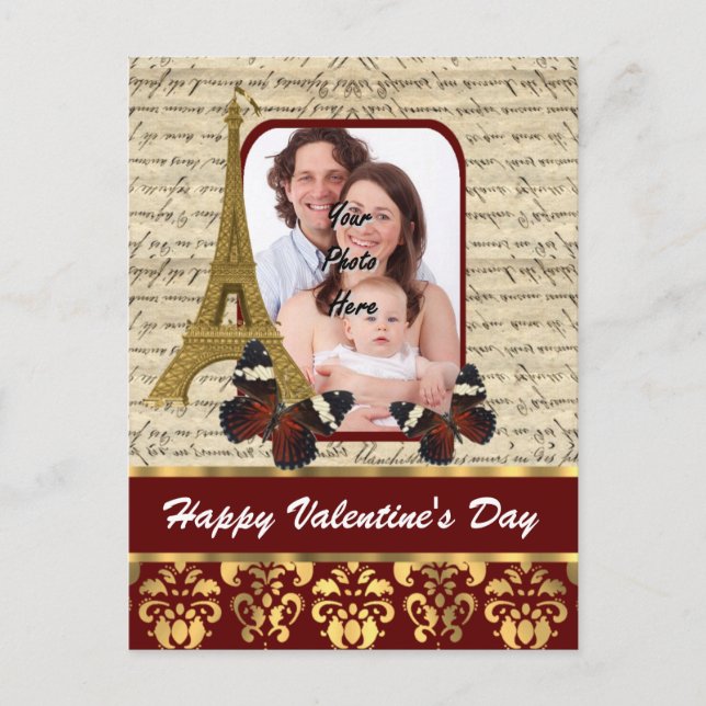 Personalised photo Valentines day Holiday Postcard (Front)