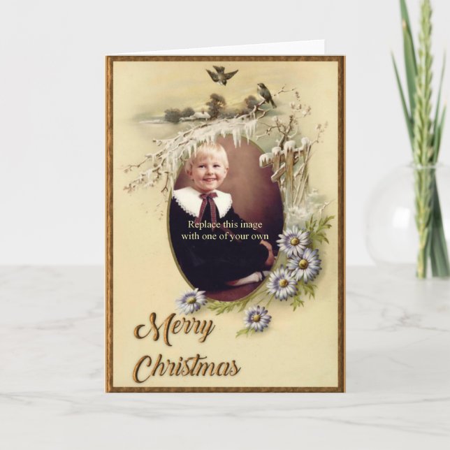 Personalised Photo Vintage Christmas Card (Front)