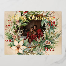 Personalised Photo Watercolor Christmas Wreath