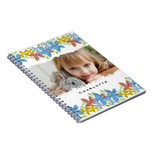 Personalised Photo Watercolor Floral Notebook