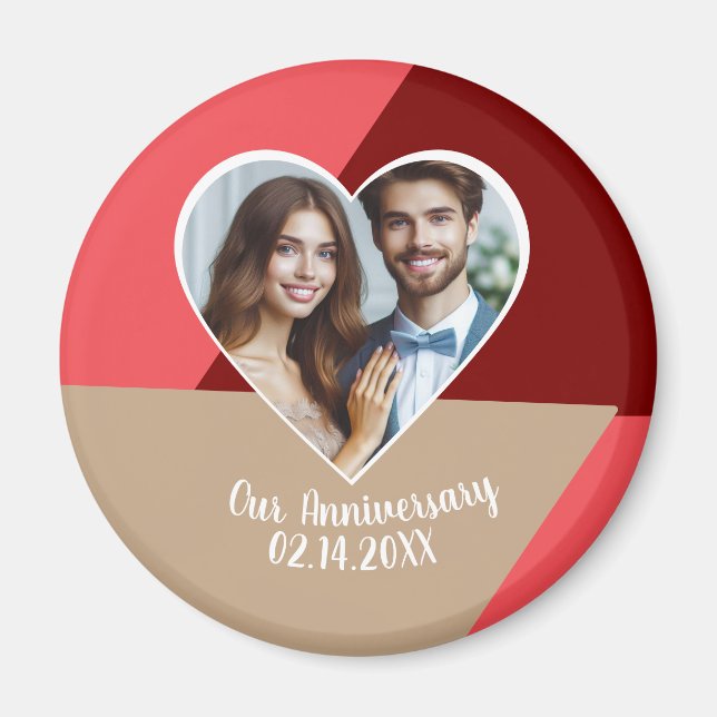 Personalised Photo Wedding Anniversary Keepsake Magnet (Front)