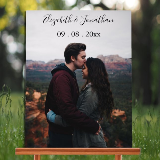 Personalised Photo Wedding Event Acrylic Sign (Creator Uploaded)