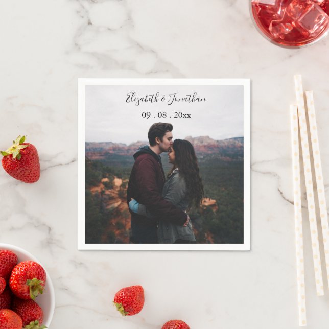 Personalised Photo Wedding Event Napkin (Insitu)