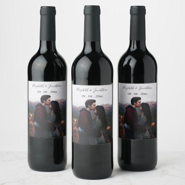 Personalised Photo Wedding Event Wine Label (Bottles)