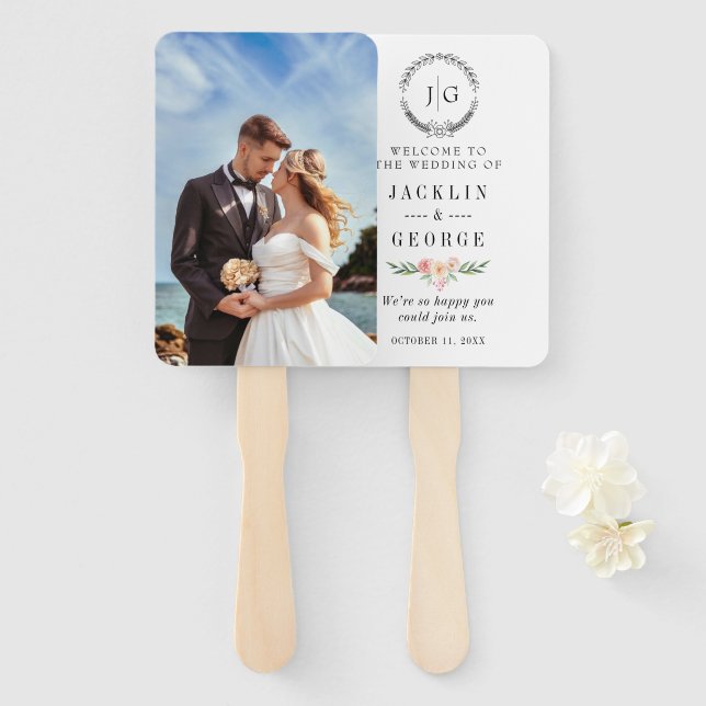 Personalised Photo Wedding Fan Program (Front and Back)