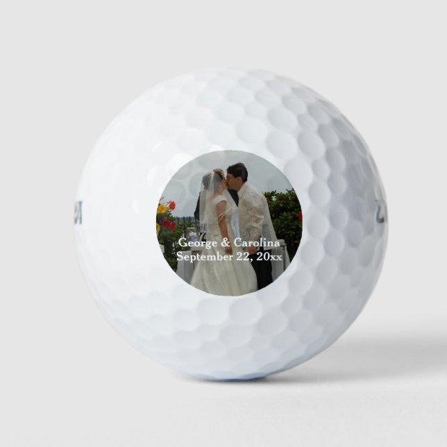 Personalised Photo Wedding Favour Golf Balls (Front)