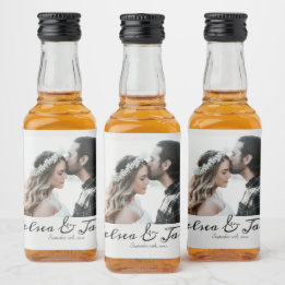 Personalised Photo Wedding Favour Liquor Bottle Label