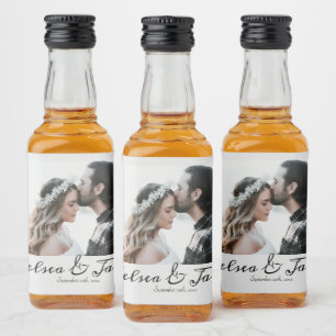 Personalised Photo Wedding Favour Liquor Bottle Label