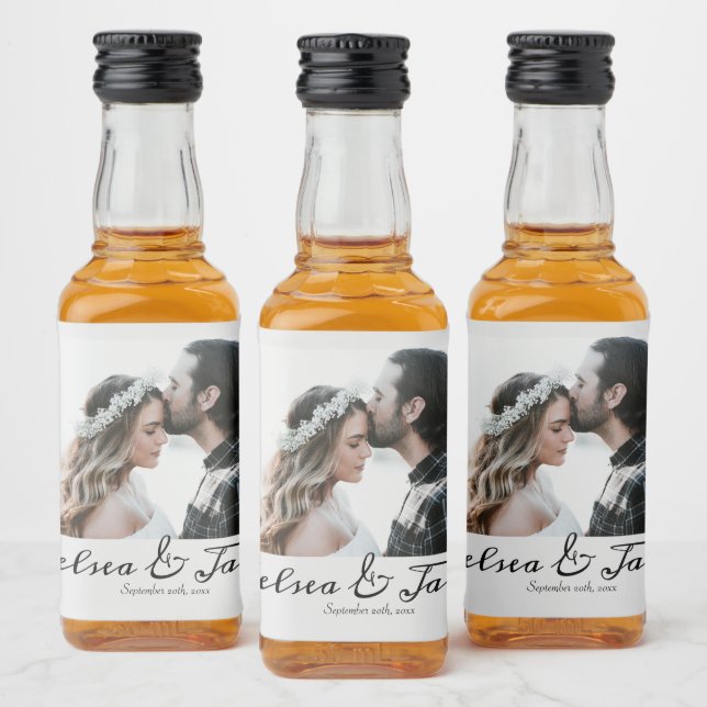 Personalised Photo Wedding Favour Liquor Bottle Label (Bottles)