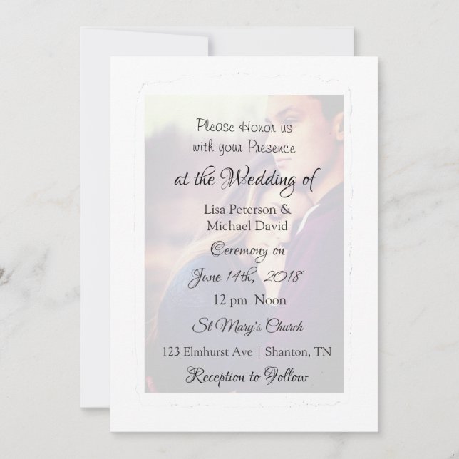 Personalised Photo Wedding invitations (Front)