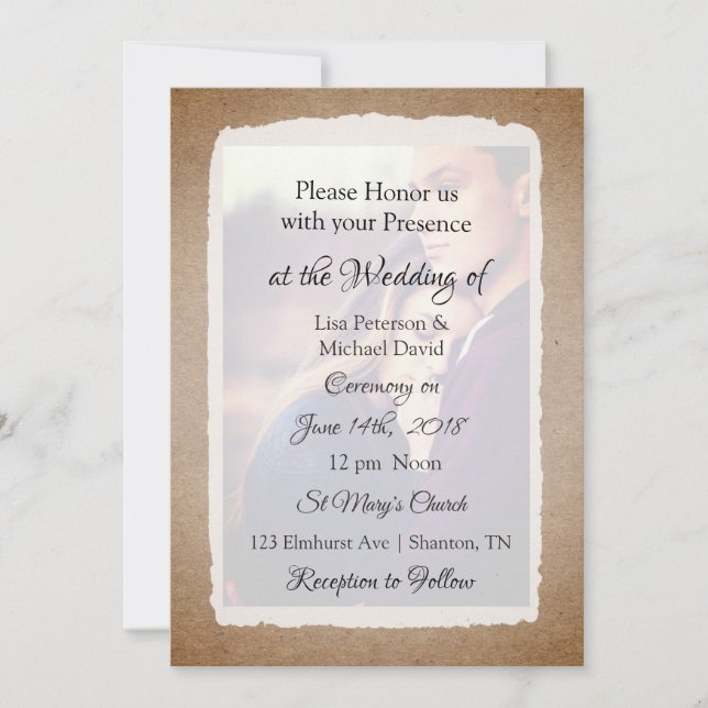 Personalised Photo Wedding invitations (Front)
