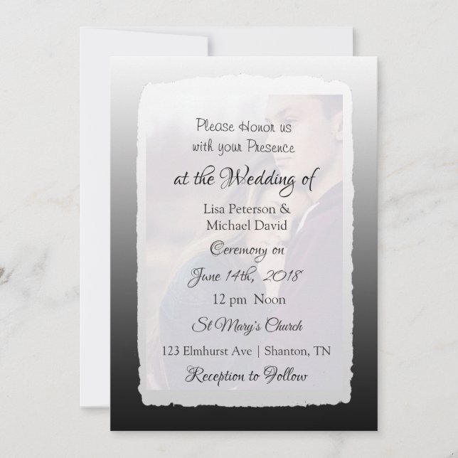 Personalised Photo Wedding invitations (Front)