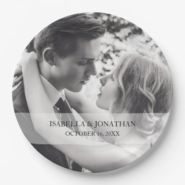 Personalised Photo Wedding Party Paper Plate (Front)