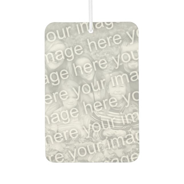 Personalised Photo Wedding Pink Gingham Car Air Freshener (Front)