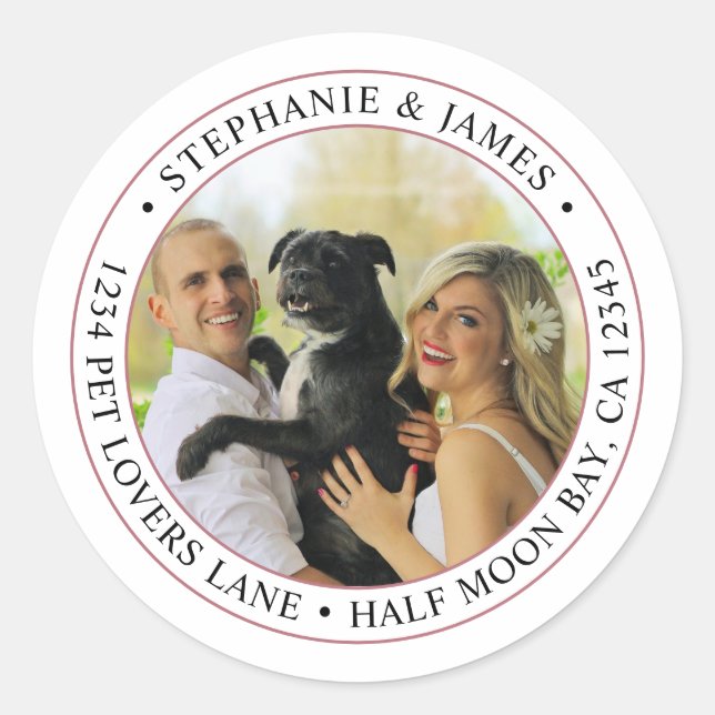 Personalised Photo Wedding Return Address Label (Front)