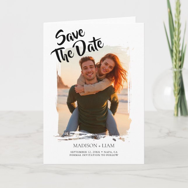 Personalised Photo Wedding Save the Date Announcement (Front)