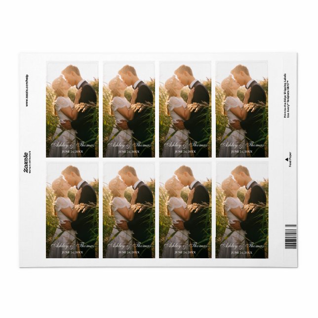 Personalised Photo Wedding Small Favour Stickers (Full Sheet)